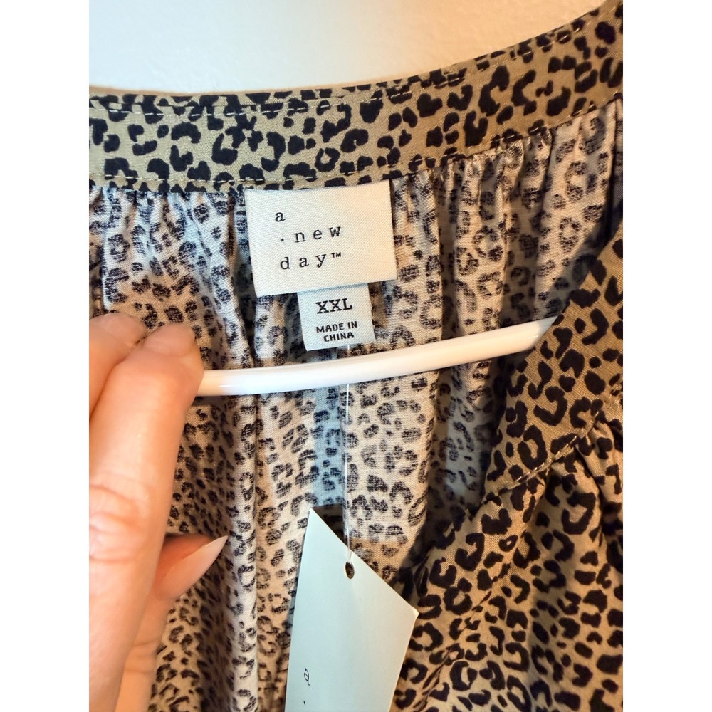NWOT A new day Tan Leopard Print Maxi Dress - Picture 3 of 9